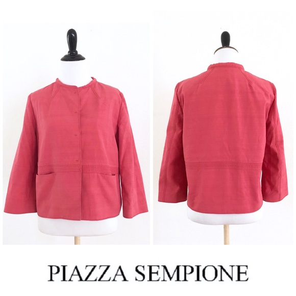 NEW Piazza Sempione Coral Cotton Silk Light Jacket - Picture 1 of 8